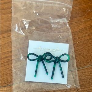 St. Armands Green Bow Earrings